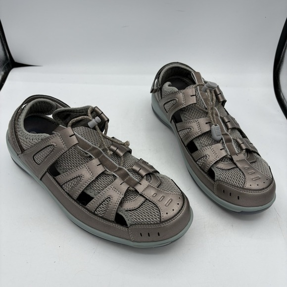 Orthofeet Shoes - OrthoFeet Shoes Womens Size 10.5 D Wide 997 Verona Pewter Teal Fisherman Sandal‎